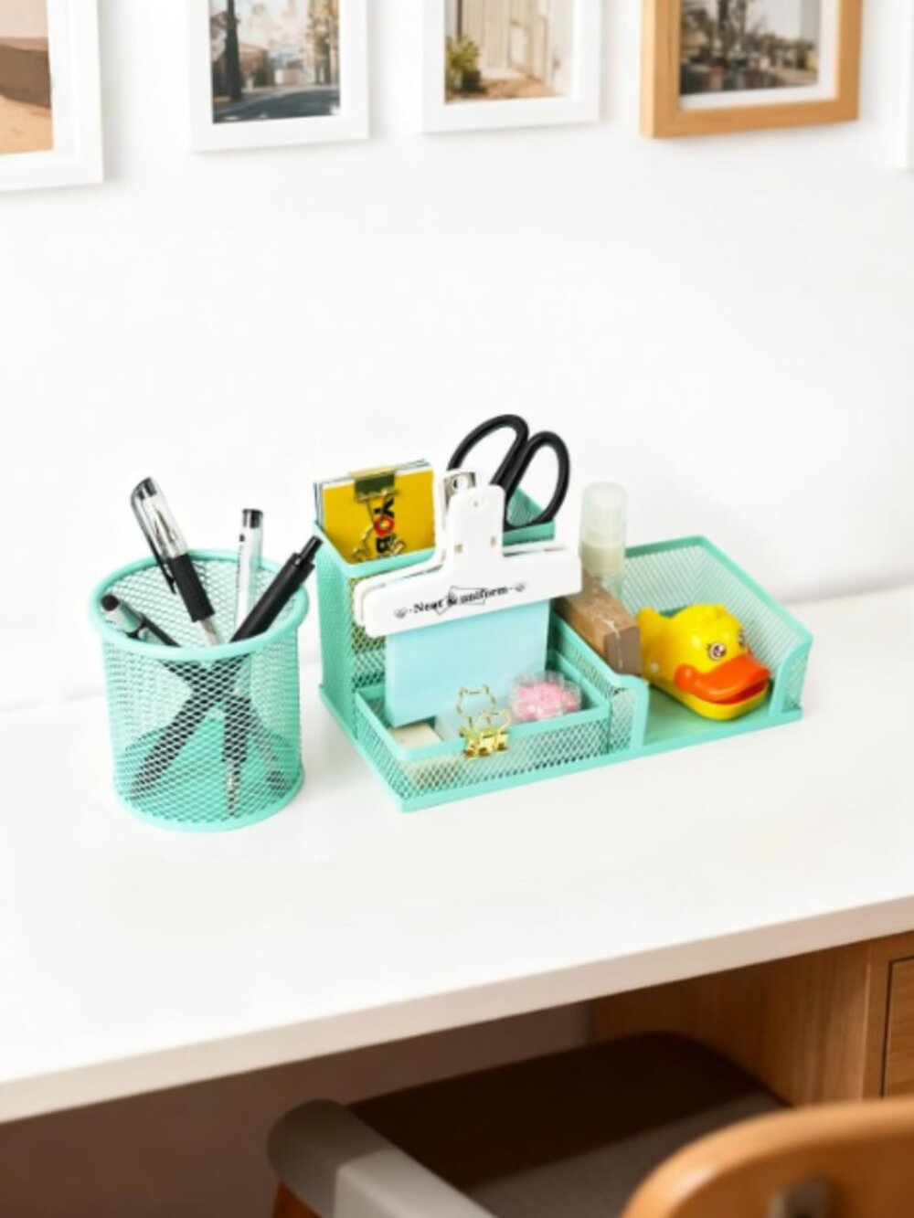 Mesh Pen Holder Desk Organizer with a Pencil Cup